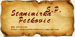 Stanimirka Petković vizit kartica